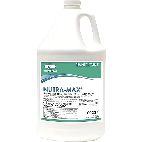 Theochem Nutra-Max Hospital Grade Disinfectant, EPA List N & G, Kills 99.9% Viruses & Bacteria, 1:32 Concentrate Makes 32 Gallons, Commercial
