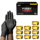 First Glove Volt 6 Mil Black Nitrile Disposable Gloves - 100 Count Large - Food Safe Heavy Duty Gloves for Cooking, Cleaning, Industrial & Food