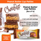 ChocoRite - Diet Peanut Butter Cup Patties- 16/Box - High Fiber - Low Calorie - No Sugar Added