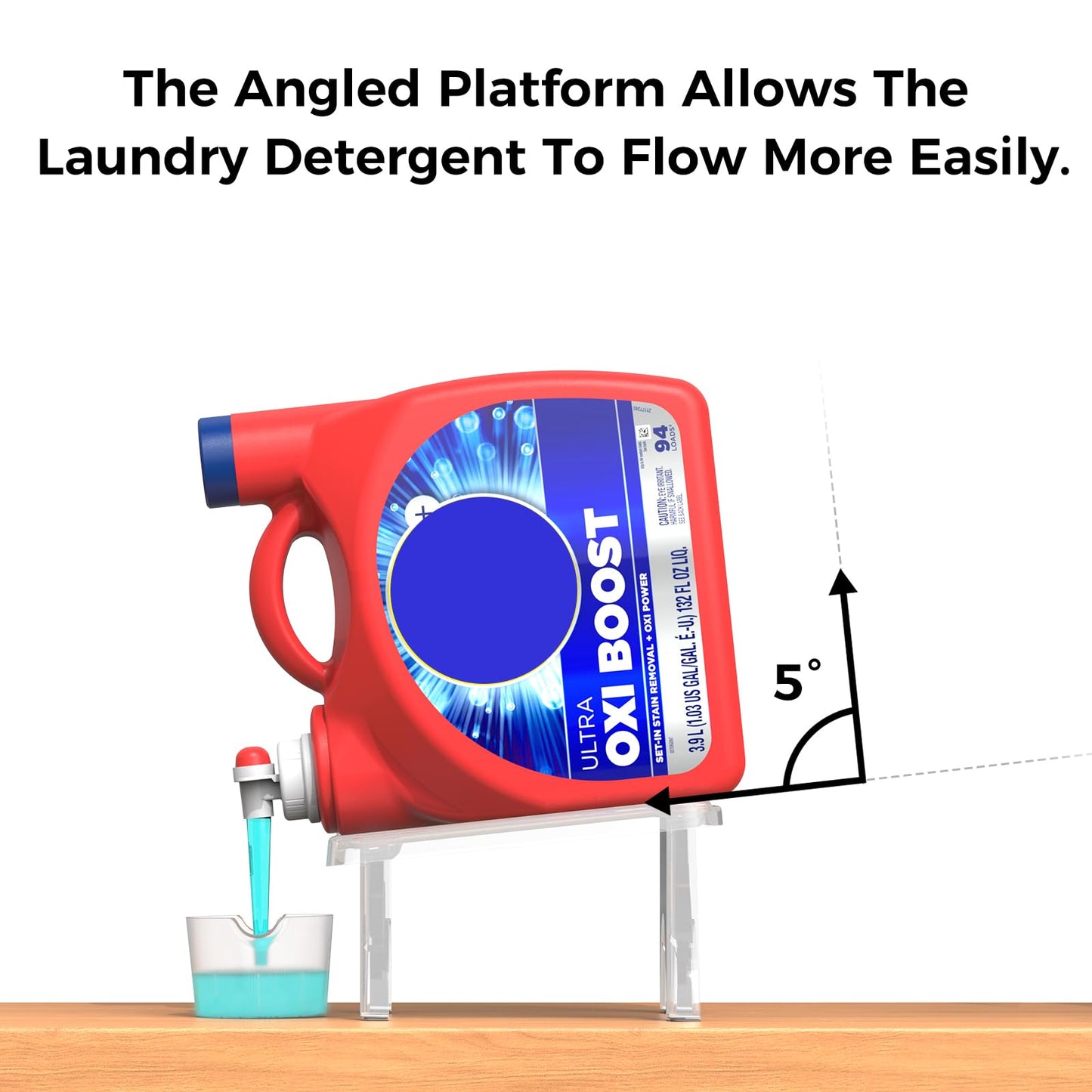 ZHANDEYUA Liquid Laundry Holder, Stand for Laundry Room Organization and Storage, laundry detergent dispenser (Clear) (1Pack)