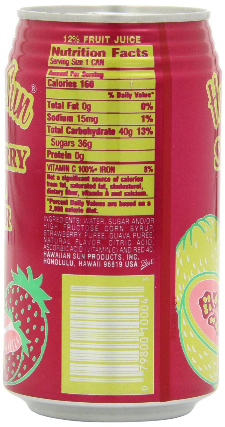 Hawaiian Sun Nectar, Strawberry-Guava, 11.5-Ounce (Pack of 24)