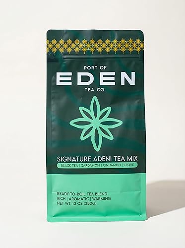 Port of Eden Tea Co Signature Adeni Chai Mix, Black Tea with Cardamom, Cinnamon, Nutmeg, Clove, 45-50 Cups