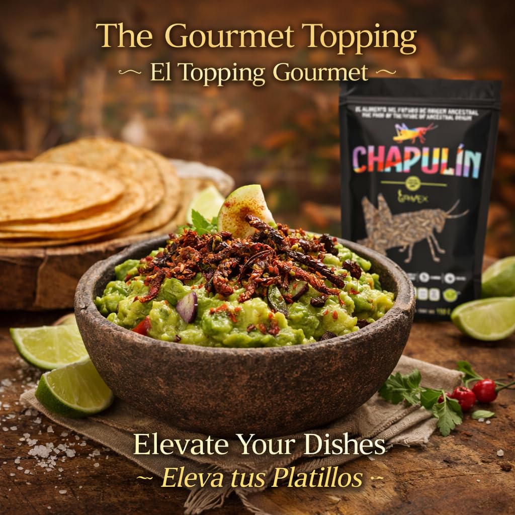Chapulines Horneados Naturales (Baked Natural Grasshoppers)Jumbo150g(5.3oz)Bag Authentic Oaxacan Ready-to-Eat Snack Traditional Exotic Mexican