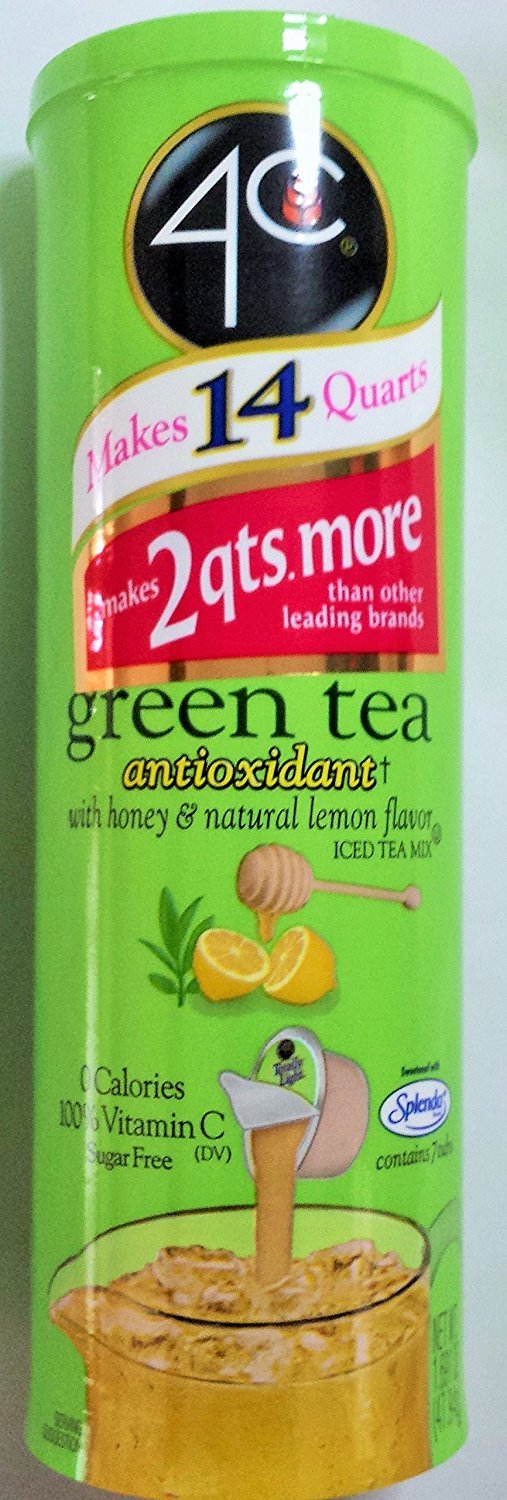 4C Totally Light Sugar Free Green Tea Antioxidant with Honey & Natural Lemon Flavor Drink Mix - 7 CT