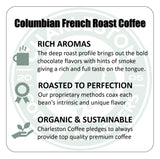 Charleston Coffee Roasters | Specialty Organic Ground Bag | Hand Picked, Premium Slow Roast (Colombian French, Bold Roast) 12oz