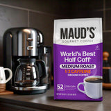 Maud's Half Caff Medium Roast Ground Coffee, 1 Bag, (20oz), 100% Arabica Coffee, 52 Servings