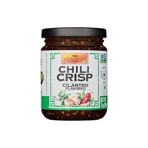 Lee Kum Kee Cilantro Chili Crisp (7 oz - 1 Pack) Spicy & Refreshing Flavor | Vegan | Perfect for Drizzling, Stir-Frying, Dipping, Grilling, Marinades
