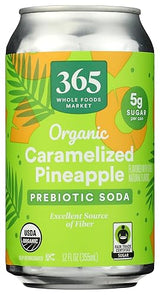 365 by Whole Foods Market Organic Caramelized Pineapple Prebiotic Soda, 12 FZ