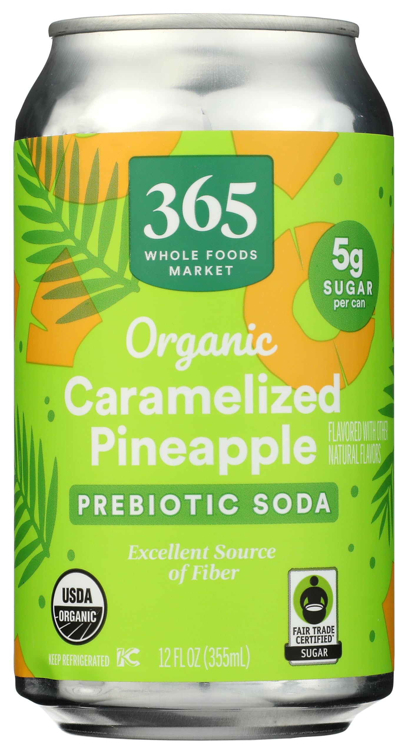 365 by Whole Foods Market Organic Caramelized Pineapple Prebiotic Soda, 12 FZ