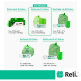 Reli. Biodegradable 13 Gallon Trash Bags | 100 Count | ASTM D6954 | Green | Eco-Friendly | Oxobiodegradable Under Certain Conditions (See Product