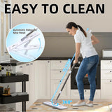 TODAYGO Wall Floor Mop Kit: Long Handle Scrubber with Wringer Bucket Washable Microfiber for Kitchen Bathroom & Hardwood - Women’s All-Purpose
