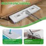 ZJSYJJ Mop and Bucket Set: 360° Flat Squeeze Mop with Long Handle & Wringer Bucket, 6 Washable Microfiber Pads for Kitchen, Bathroom, Wall Cleaning