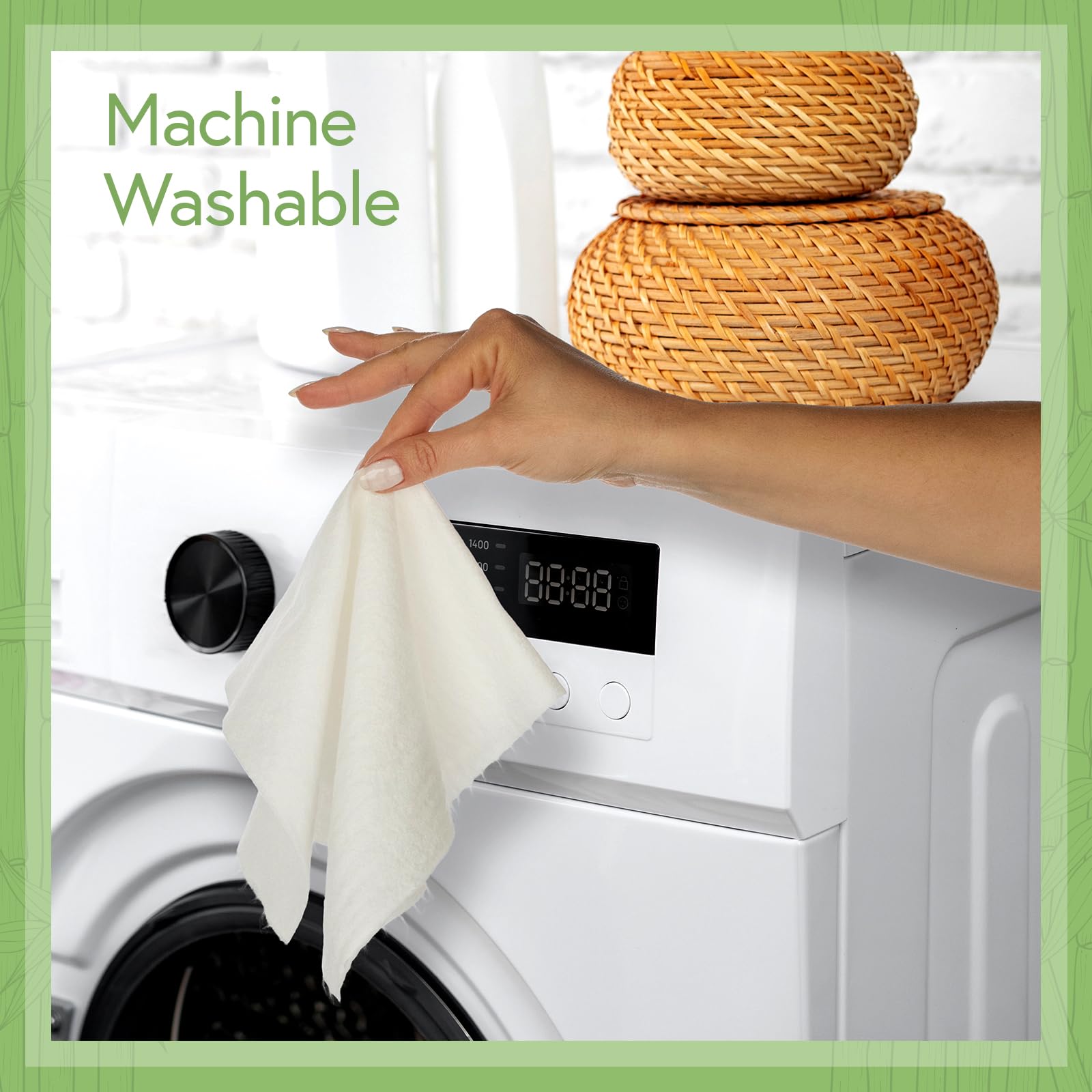 Jenvita Bamboo Paper Towels Reusable | Absorbent, Heavy Duty & Washable | Organic Paper Towel | FSC Certified | 100% Rayon Derived From Bamboo |