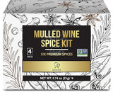 Soeos Mulled Wine Spice Kit 2.96 oz (0.74 oz*4), Mulling Spices for Wine, Apple Cider, and Tea, Mix of Six Premium Mulling Spices, Including Cinnamon
