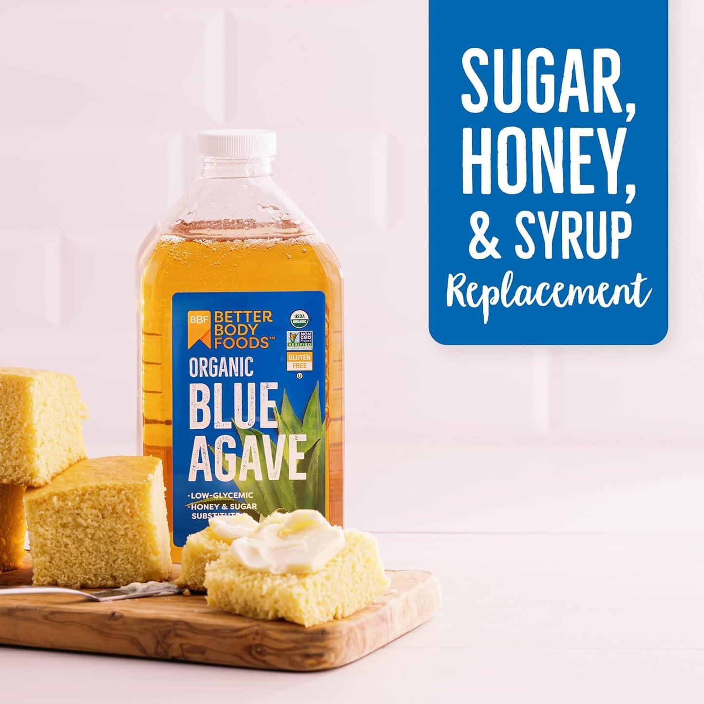 BetterBody Foods Organic Blue Agave, Low Glycemic Sweetener, 78 oz