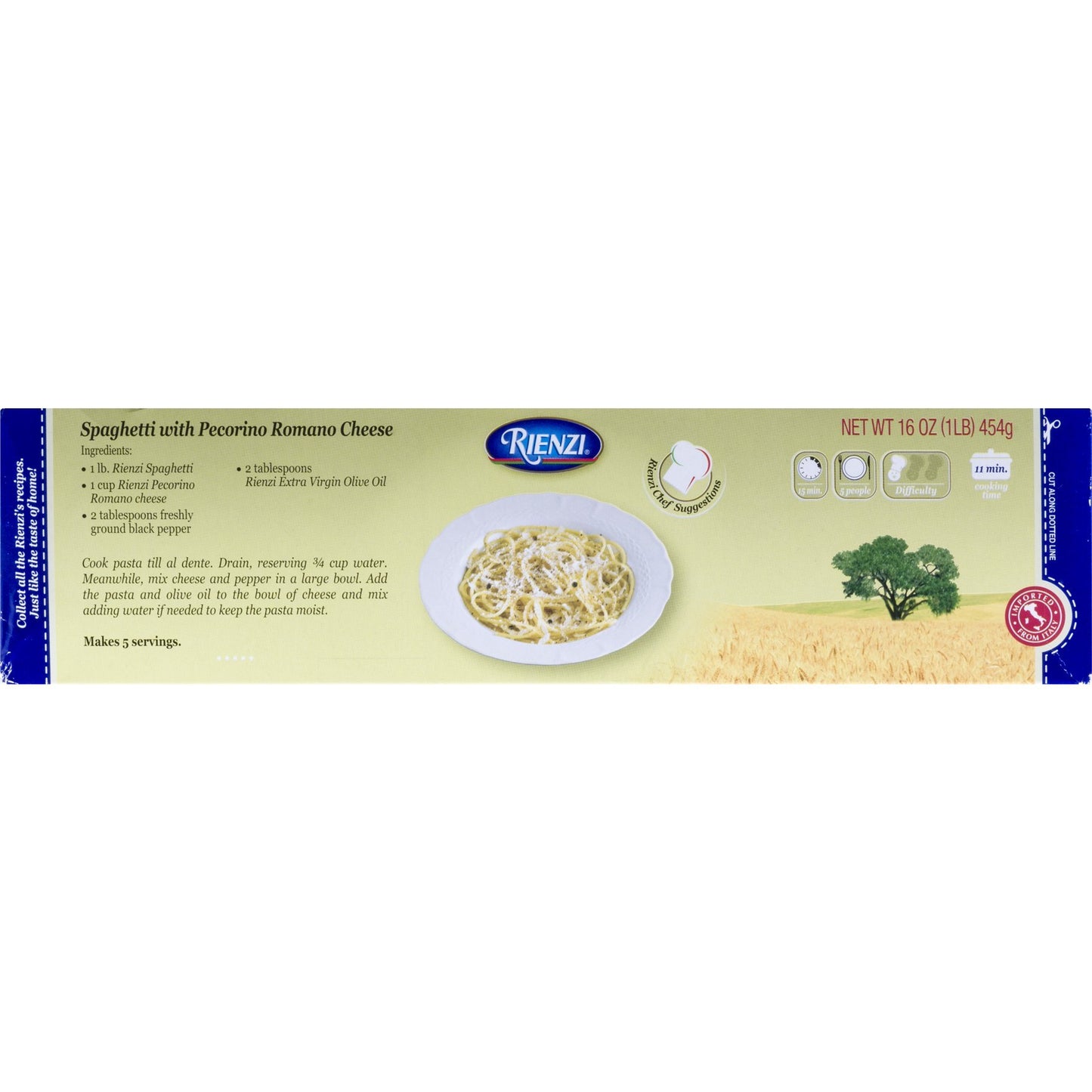 Rienzi Imported Italian Pasta, #4 Spaghetti, 16 Ounce Box