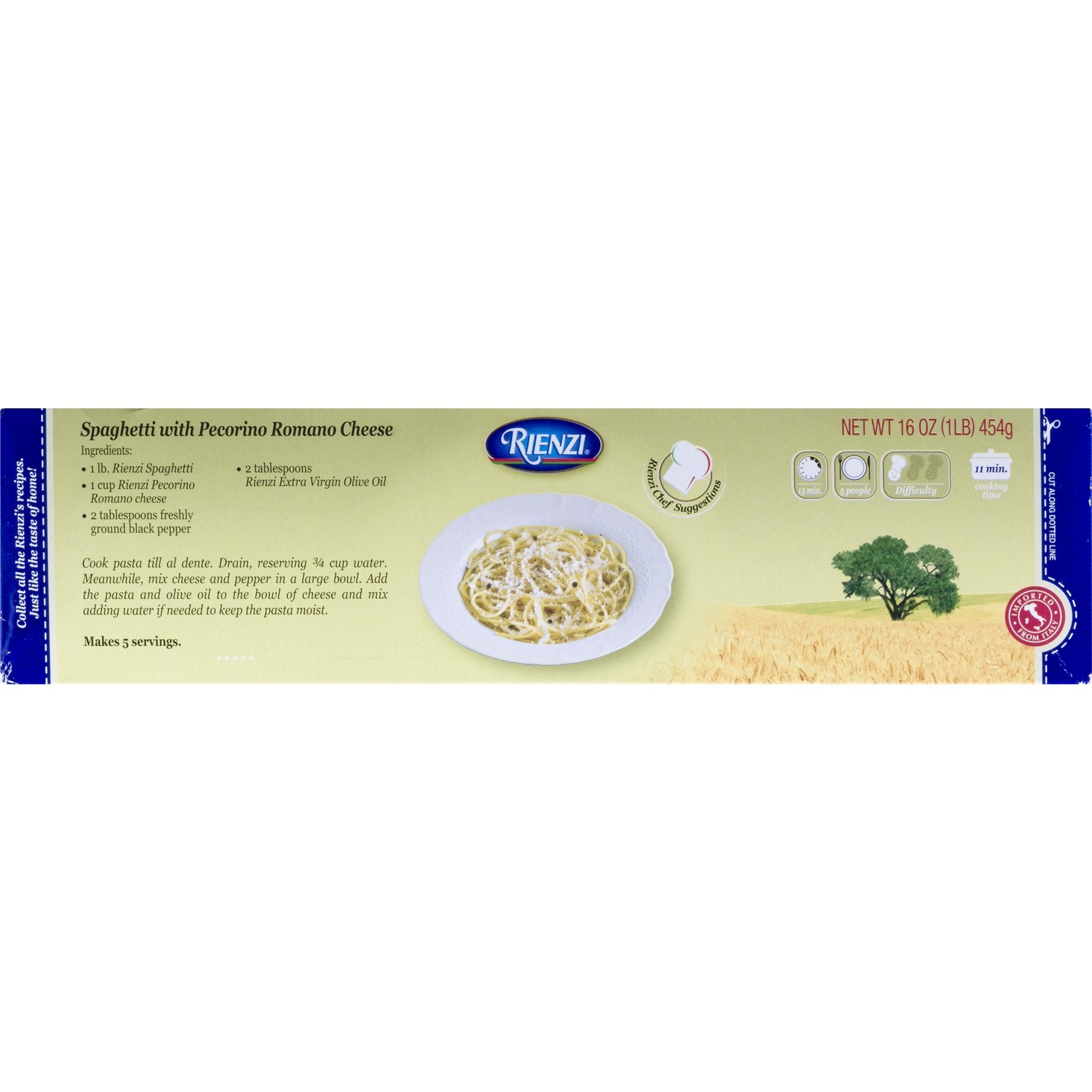 Rienzi Imported Italian Pasta, #4 Spaghetti, 16 Ounce Box