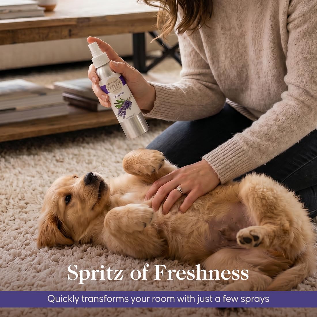 Victoria's Lavender Room Fragrance Spray - Air Freshener & Odor Eliminator - Lavender Spray - Luxury Essential Oil Scent for Home & Bathroom