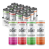 BeGOAT Clean Energy | OG Variety Pack | 6 Ingredients, Plant-Based, Non-GMO, Vegan | 200mg Natural Caffeine | 12 fl oz Cans (Pack of 12)