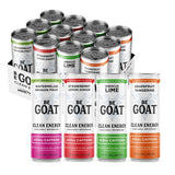 BeGOAT Clean Energy | OG Variety Pack | 6 Ingredients, Plant-Based, Non-GMO, Vegan | 200mg Natural Caffeine | 12 fl oz Cans (Pack of 12)