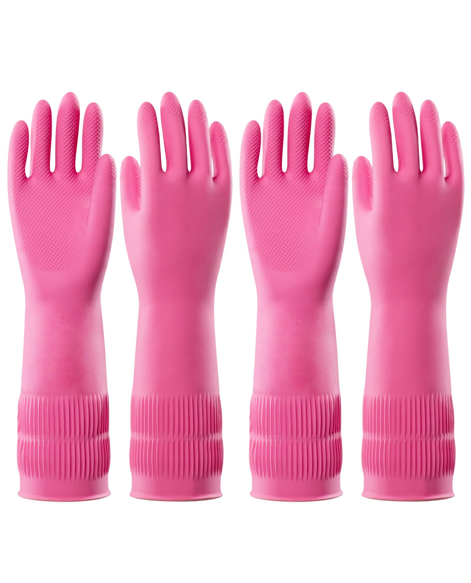 PACIFIC PPE 2 Pairs Reusable Rubber Gloves for Washing Dishes and Cleaning Tasks, Water Resistant Household Gloves for Kitchen Bathroom, Grippy Latex