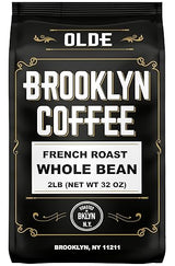 BROOKLYN COFFEE Whole Bean, French Dark Roast (2lb) Silky Smooth, Bold, Balanced - Fresh Bulk Coffee Beans Roasted Weekly in NYC