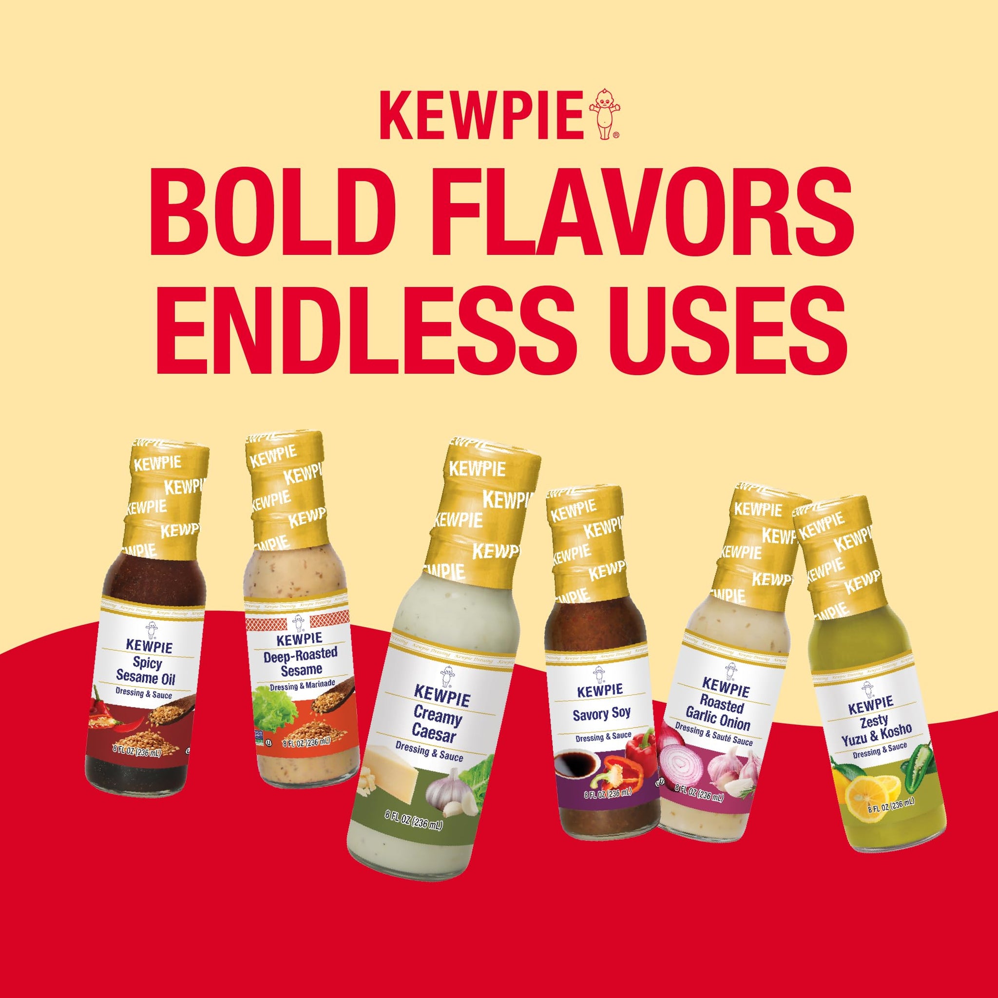 KEWPIE Roasted Garlic Onion Dressing & Sauté Sauce, Bold & Savory Authentic Japanese-Style Salad Dressing, Perfect for Greens, Wraps, Marinades