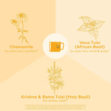 Organic India Tulsi Honey Chamomile Tea Bags - Herbal Tea for Stress Relieving & Calming, Immune Support, Adaptogen, Gluten-Free, USDA Certified