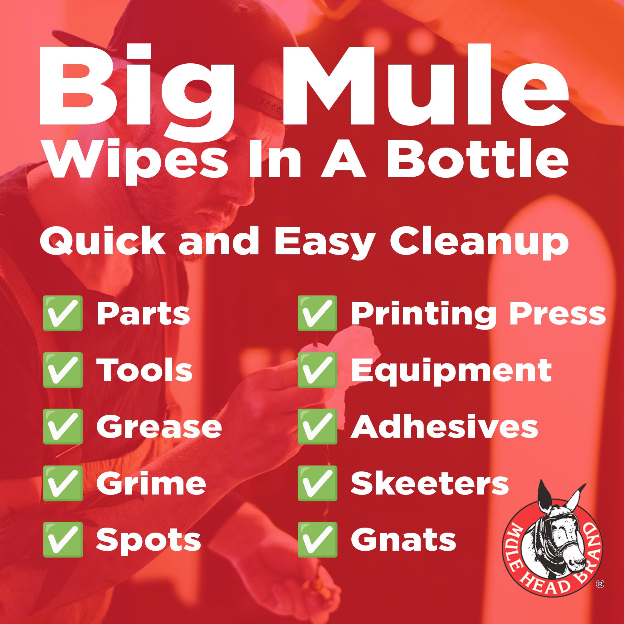 Mule Head XL Heavy-Duty Cleaning Spray - Industrial-Strength All-Purpose Cleaner for Grease, Oil, Ink & Paint - Garage, Car Interiors, Indoor