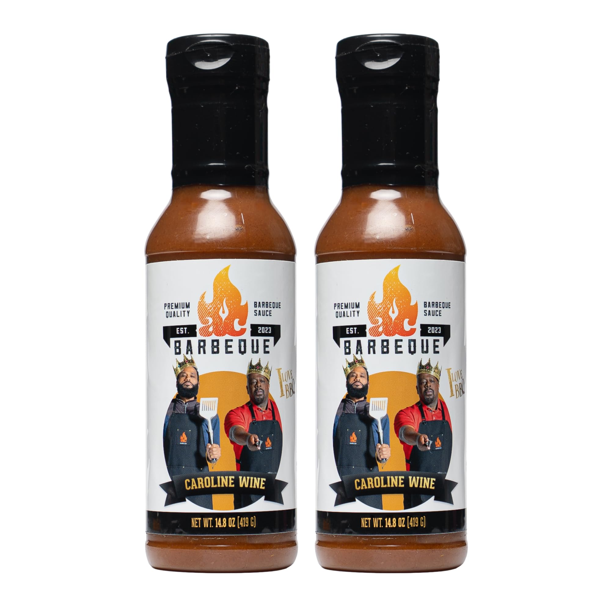 AC Barbeque Sauce - CAROLINE WINE (AKA AC GOLD) Carolina Style Mustard BBQ Sauce Perfect for Pulled Pork, Chicken, Veggies and More, No MSG, 14.8oz