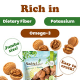 Food to Live Jumbo Walnuts in Shell, 5 Pounds - California Chandler Variety. Rich in Omega-3s and Antioxidants. Keto-Friendly, Fresh, Raw, Kosher