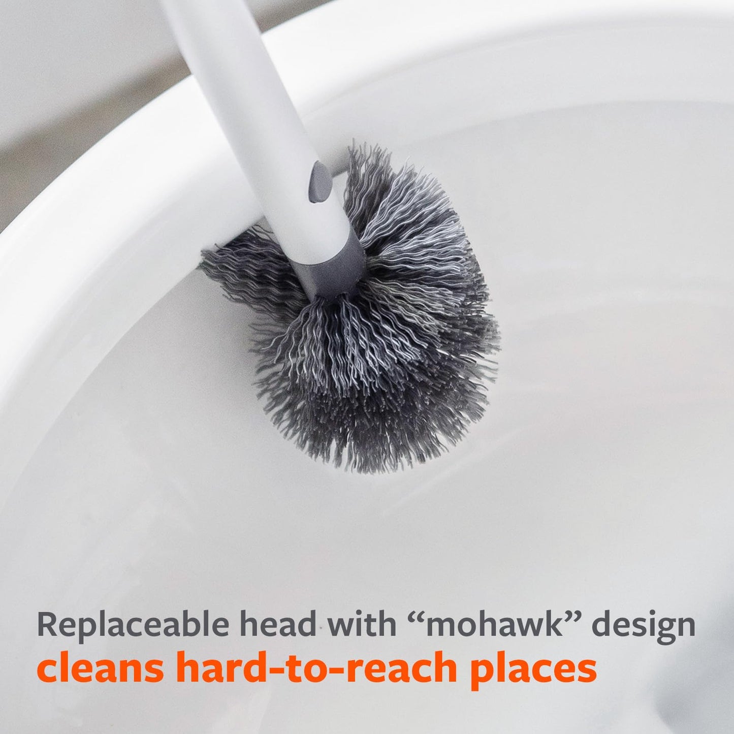 Full Circle Scrub Queen, Bathroom Toilet Brush with Ceramic Holder and Instant-Dry Coating for Mold & Mildew Prevention, More Hygenic Toilet Cleaning