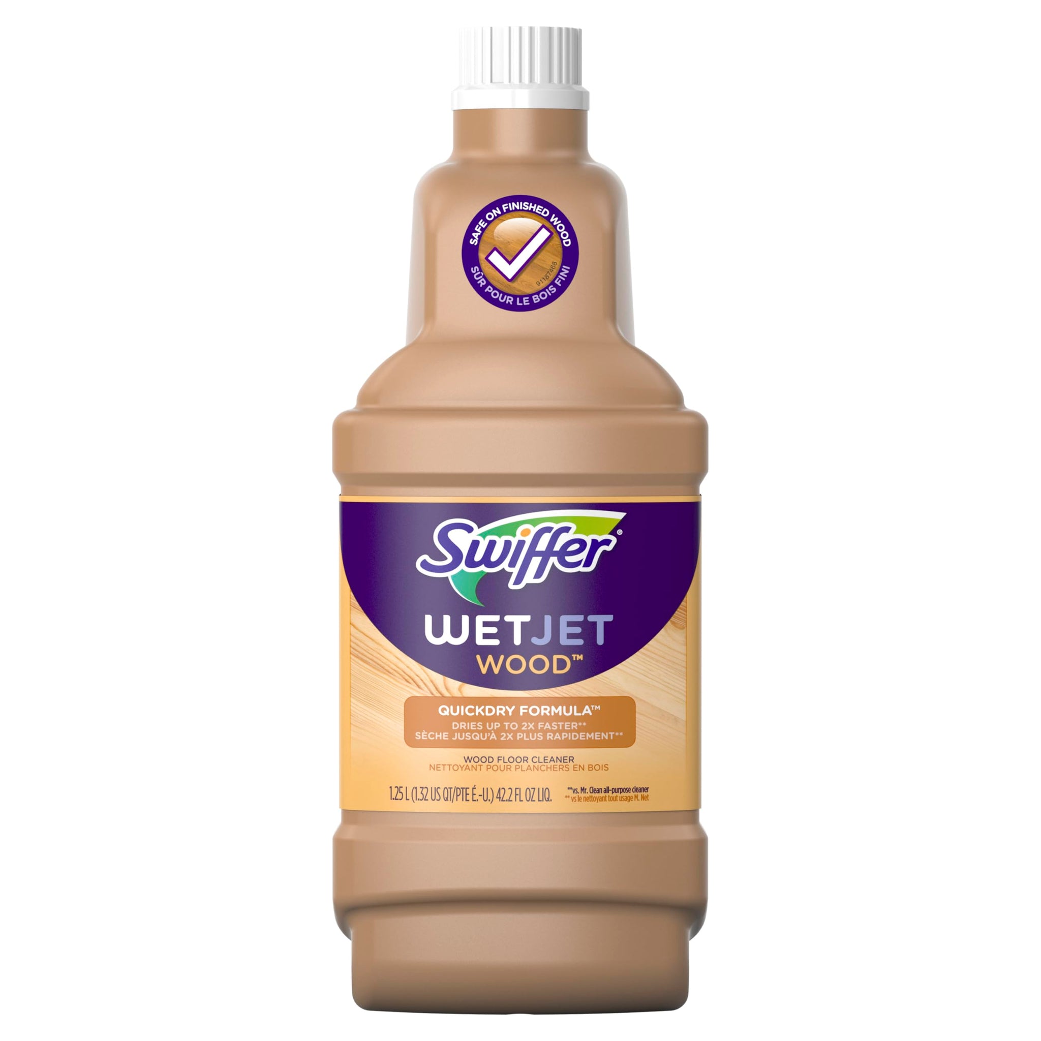 Swiffer WetJet Multi-purpose Hardwood Floor Cleaner Solution Refill, 1.25L (Packaging May Vary)