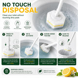 Qesea Toilet Wand Refills 60 Count Lemon Scent - Disposable Toilet Bowl Cleaner Brush Heads with Fresh Citrus Fragrance, Fits Most Standard Toilet