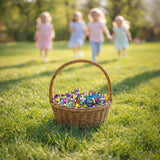 Easter Solid Milk Chocolate Mini Bunnies - 1 Pound Bulk Bag Individually Foil Wrapped Easter Chocolate Bunnies Candy for Easter Baskets, Egg Hunts
