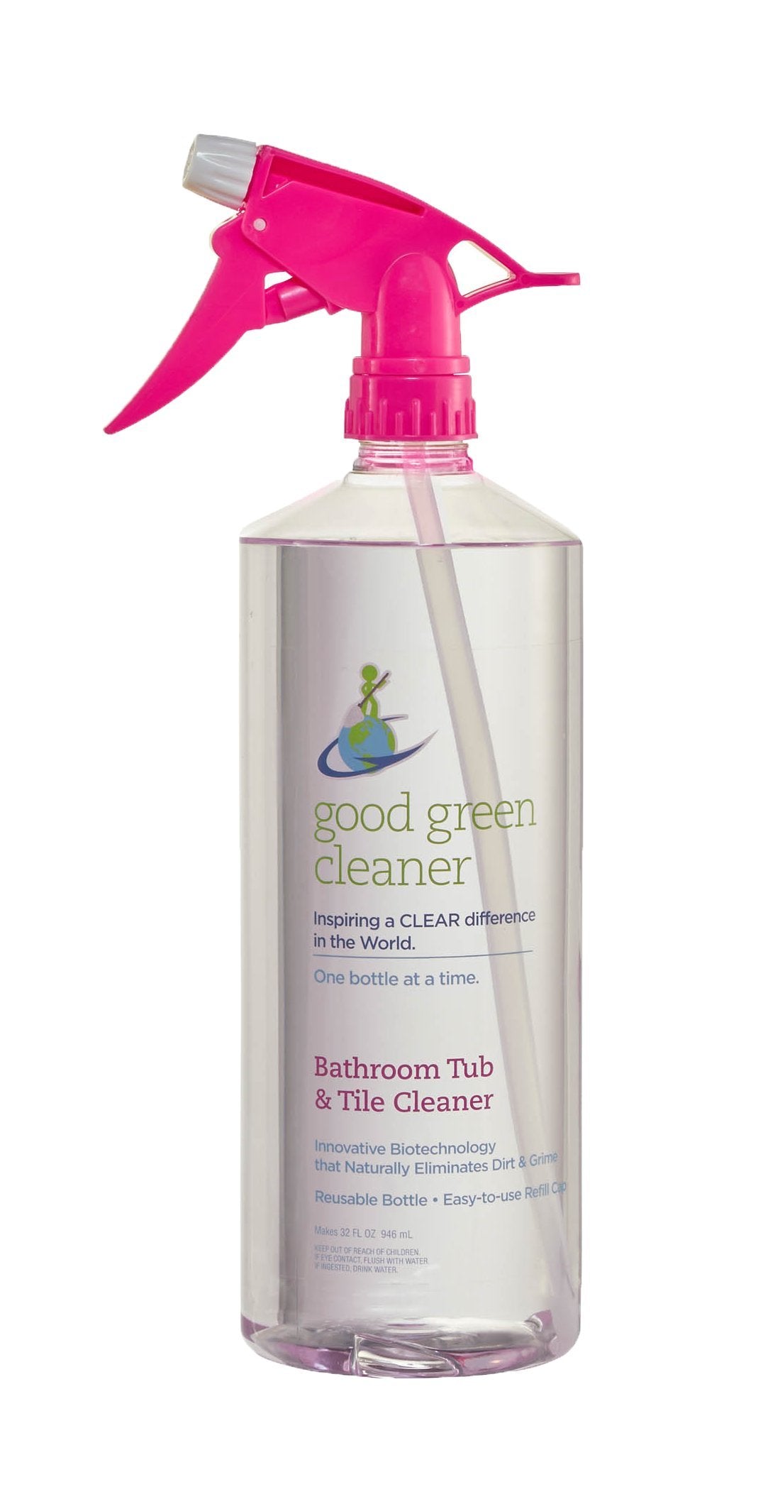 Good Green Cleaner Bathroom Tub & Tile Cleaner Starter Set | 32 Ounce, Reusable, Eco-Friendly Spray Bottle | Biodegradable Formula | Naturally Clean