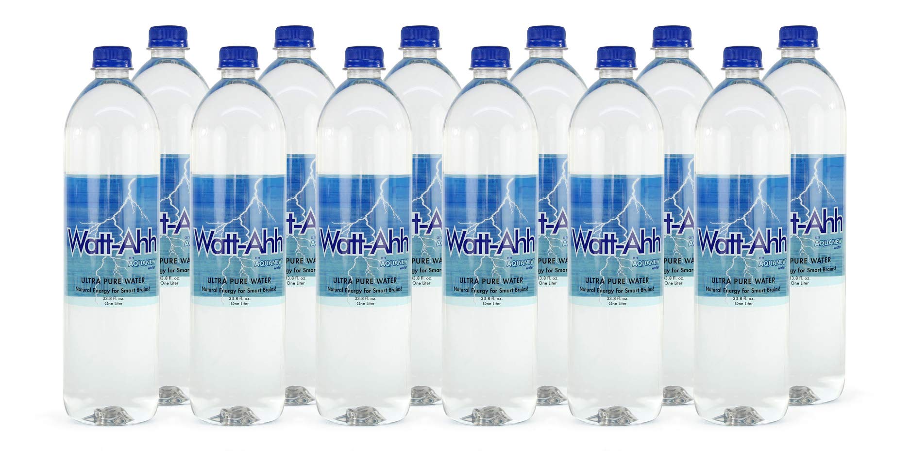 AquaNew's Watt-Ahh® - Premium Polarized Water for Energy and Health - Case of 12-1 Liter Bottles