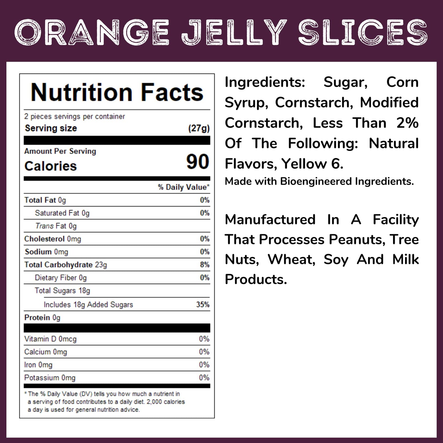 WinCrest Bulk Orange Jelly Slices - 5 Lb Case