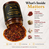 Wok n Tadka Extra Spicy Garlic Chili Crunch 6oz, Hot Crunchy Chili Crisp with Organic EVOO, Superfood Seeds, No Seed Oils, No Sugar Added, Gluten