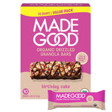 MadeGood Organic Chocolate Drizzled Birthday Cake Granola Bars (10 Count) 8.5 OZ