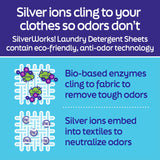 SilverWorks! Premium Dissolvable Laundry Detergent Sheets, Silver Ion Odor Elimination Technology, Powerfully Clean & Prevent Odors, Dissolves Fully