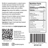 Organic Maine Coast Kelp Seaweed Powder 2oz by My Berry | Dark Green, Fresh Kelp Only | (Ascophyllum Nodosum) | US Atlantic Ocean Grown