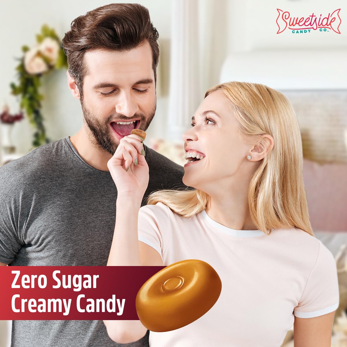 Original Caramel Hard Candies, 2 Pack of Individually Wrapped Sugar Free Hard Candy 7.7oz Each, Ideal Hard Candy for Holiday Treats, Perfect Caramel