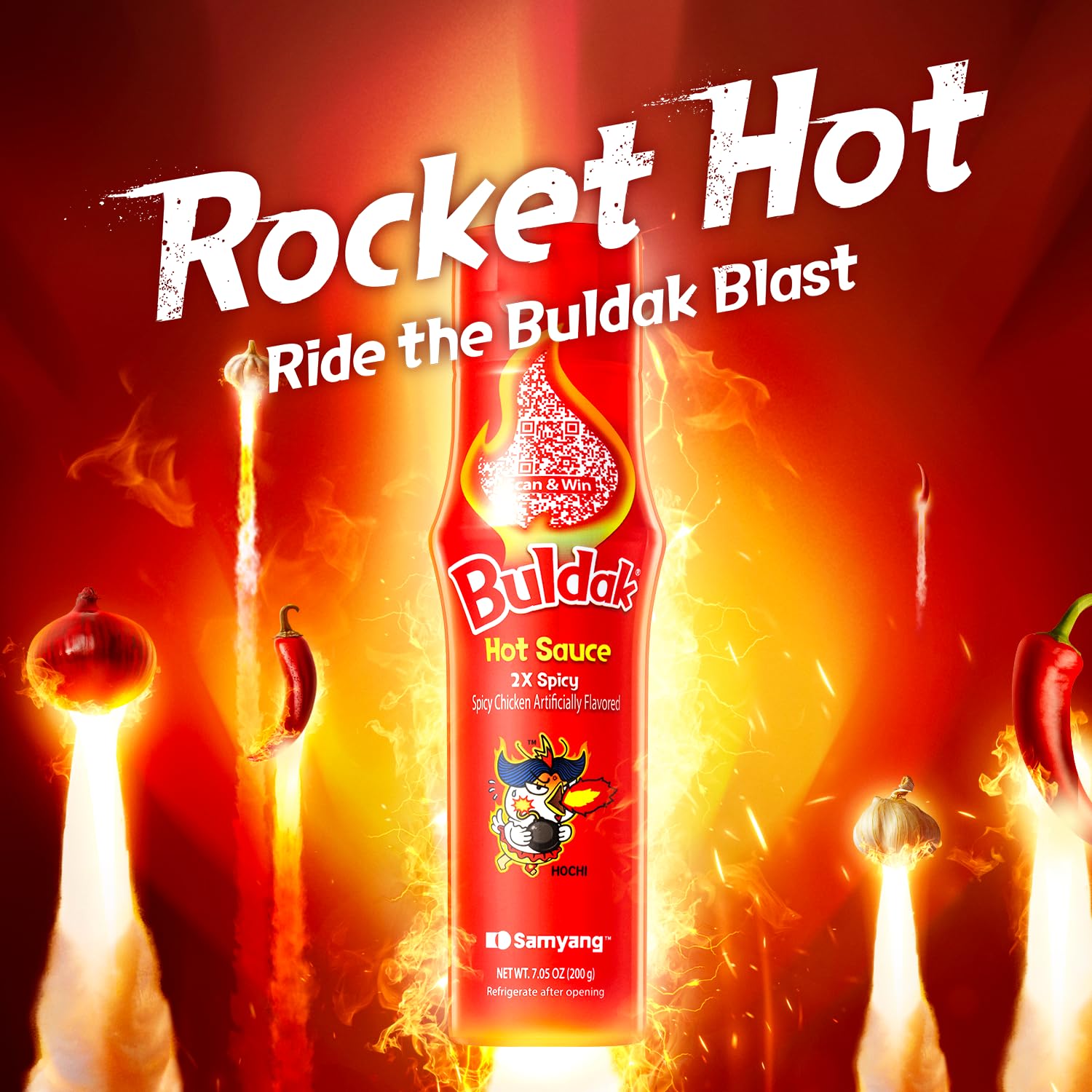 Samyang Buldak Hot Sauce - 2X Spicy, Korean Spicy Hot Chicken 2X Flavor Sauce [5.57 fl oz (200g) x 2 pack]