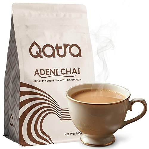 Qatra Adeni Chai - Traditional Yemeni Tea with Cardamom | Rich & Creamy Milk Tea | Authentic Adeni Chai Blend | Premium Loose Tea 340g