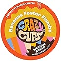Crazy Cups Flavored Coffee for Keurig K-Cup Machines, Bananas Foster Flambe', Hot or Iced Drinks, 22 Single Serve, Recyclable Pods