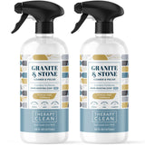 Therapy Granite Cleaner & Polish (2 Pack) - Granite Countertop Cleaner for Marble, Soapstone, Quartz, Quartzite, Slate, Limestone, Corian, Laminate