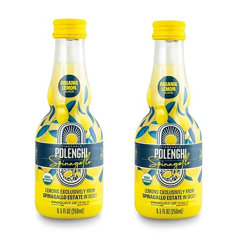 Polenghi Spinagallo Organic Sicilian Lemon Juice - 100% Pure, Hand-Harvested Femminello Siracusano Lemons from Syracuse, Sicily - Ethical