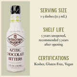 Fee Brothers Aztec Chocolate Cocktail Bitters - Aromatic Cocktail Mixer & Concentrated Flavoring, Gluten Free, Vegan-Friendly, 5 fl oz