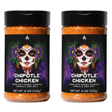 Spnglish Asadro Chipotle Chicken Seasoning (Pack of 2) 8 Oz Bottles Smoky Chipotle Garlic Spice Blend for Chicken BBQ Grilling Tacos Vegetables
